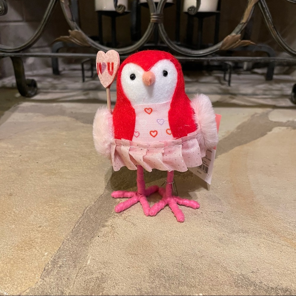 NWT Spritz Valentines Day Bird Decor